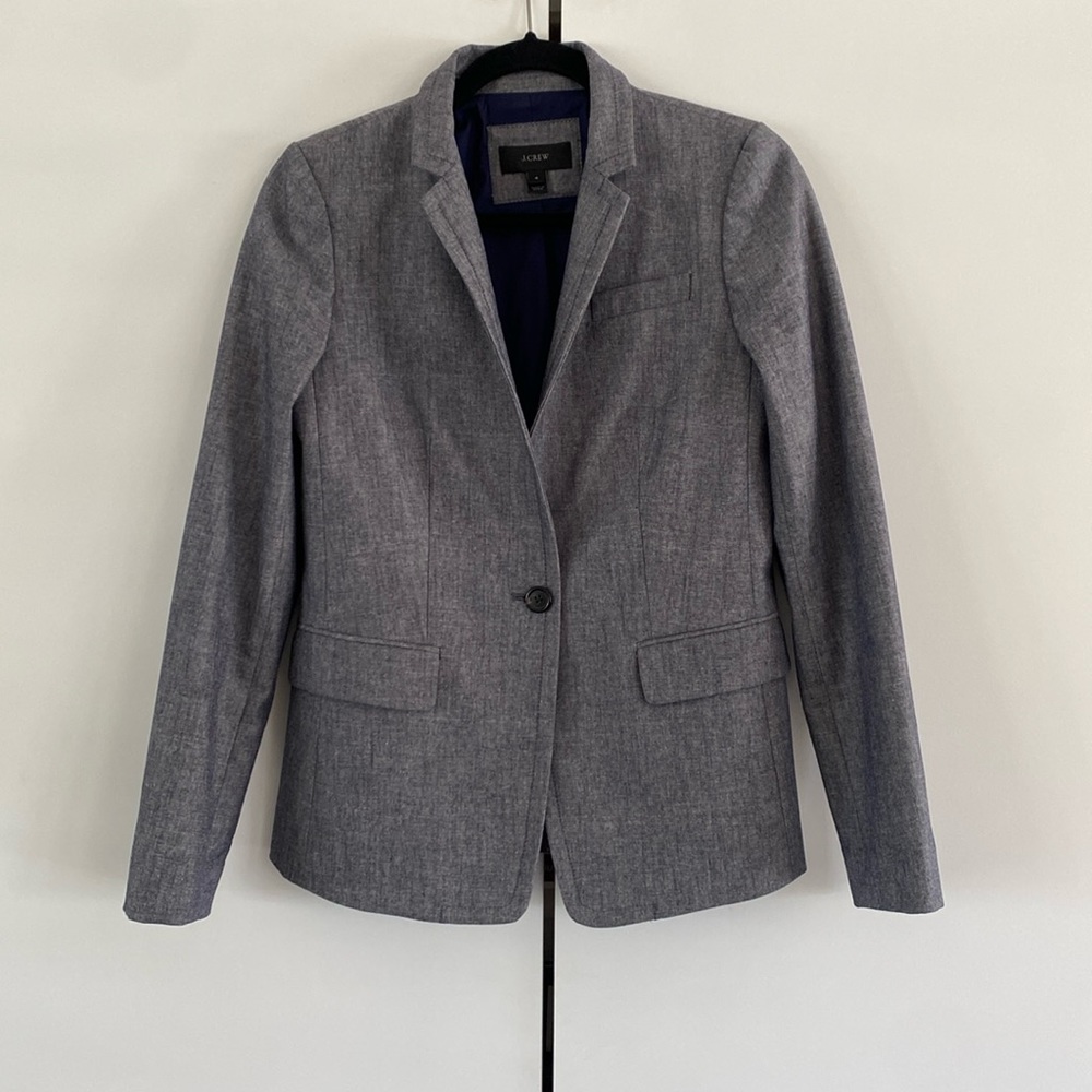 J Crew Blazer Size 4 Blue VGUC